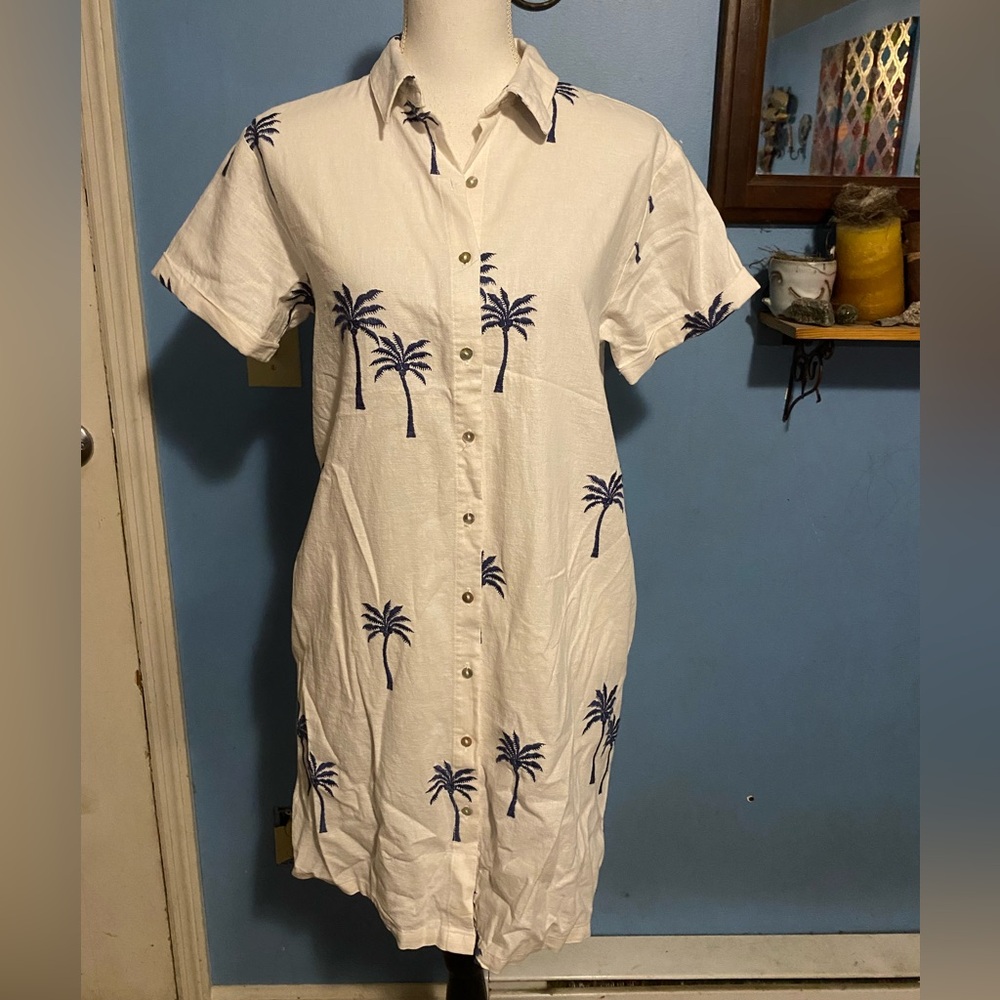 New, with tags, Calypso St. Barth, Linen, Palm Tree, Dress